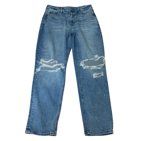 American Eagle (30x27) Strigid Distressed High Rise Mom Jeans - Women’s 10 - Picture 2 of 13